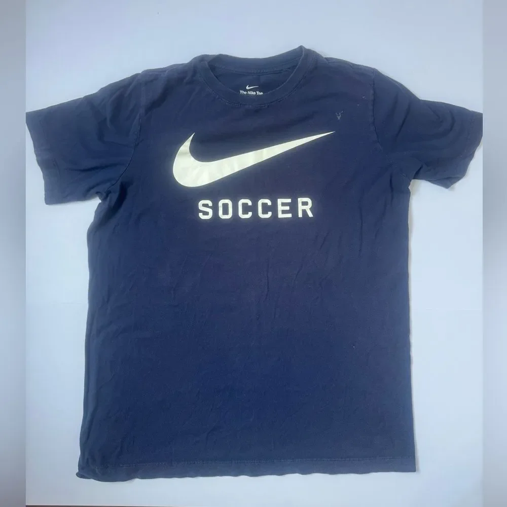 NIKE navy blue swoosh nike soccer T shirt
